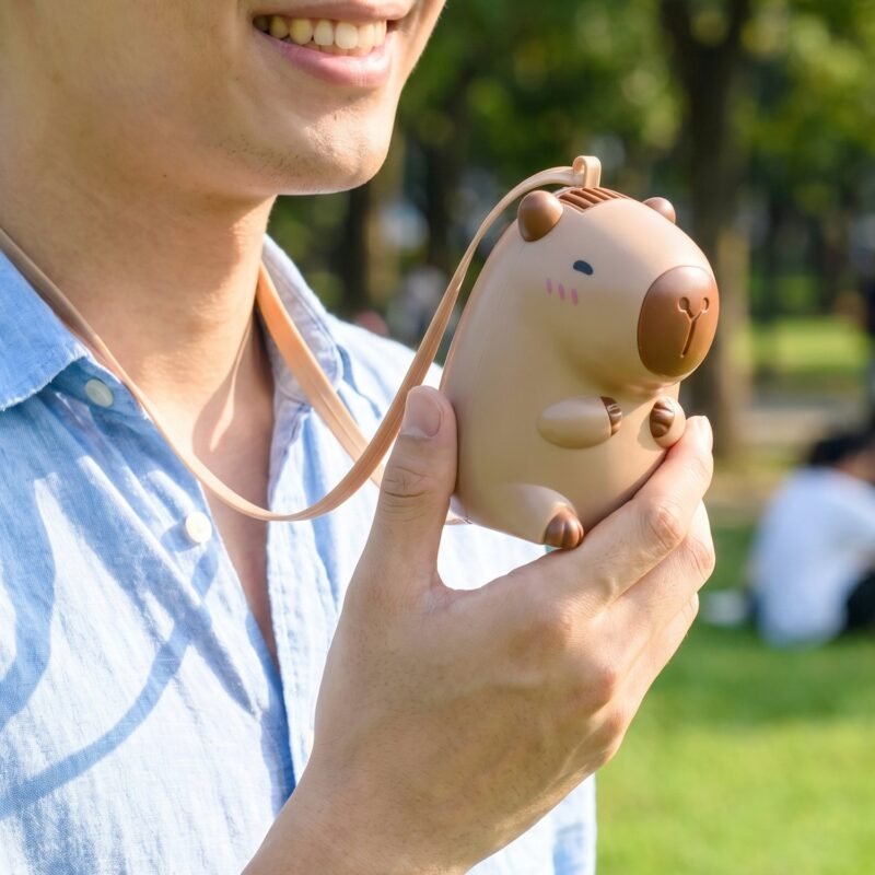 Mini-Capybara-Fan-5.jpg Mini Bear Fan � Rechargeable & Portable for Outdoor Use