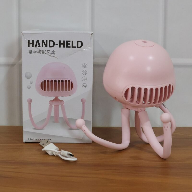 Mini-Handheld-Fan-8.jpg Handheld Mini Fan with LED Star Projector & Flexible Tripod Stand