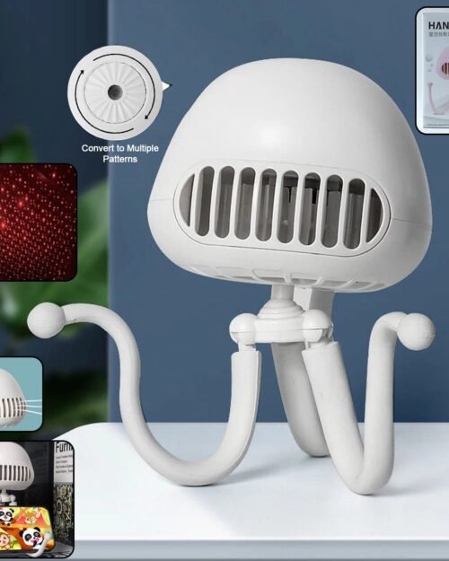 MiniVentilatorMitUSB-WOSKU-01.jpg Handheld Mini Fan with LED Star Projector & Flexible Tripod Stand