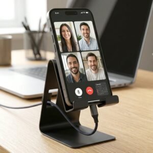 Foldable Metal Mobile & Tablet Stand – Sturdy and Portable Design
