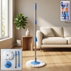 MopPipeset-WOSKU-01.jpg 360� Rotate Spin Mop � Effortless Floor Cleaning with Stainless Steel Handle