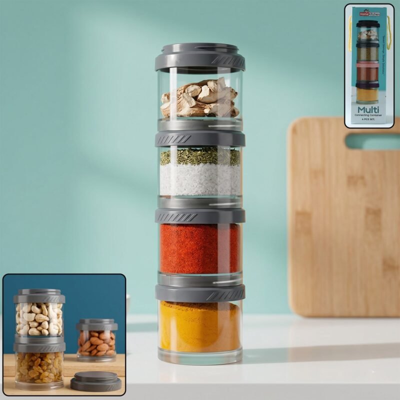MultiConnectiongcontainer-WOSKU-01.jpg Stackable Storage Container Set � Space Saving & Modular Design