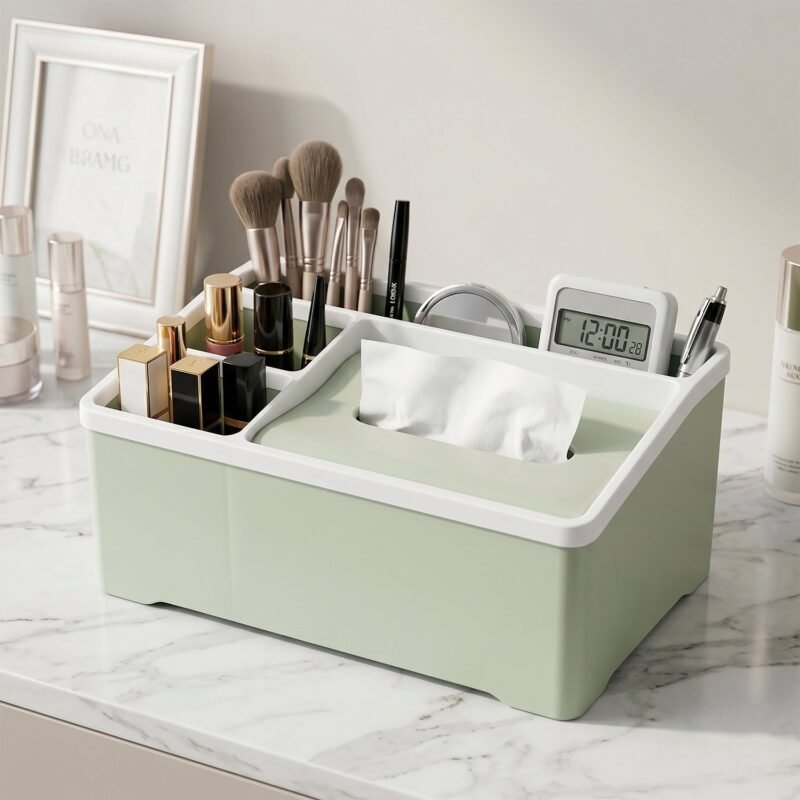 MultipurposeStorageBox-02.jpg Multipurpose Plastic Organizer Box � Neat Storage with Tissue Holder
