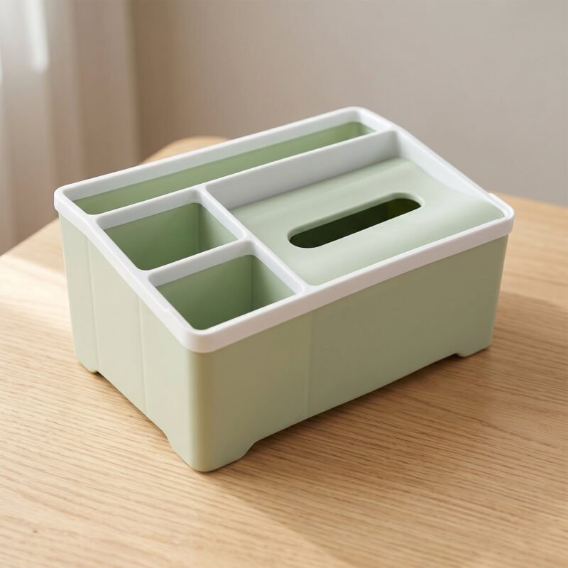 MultipurposeStorageBox-03.jpg Multipurpose Plastic Organizer Box � Neat Storage with Tissue Holder