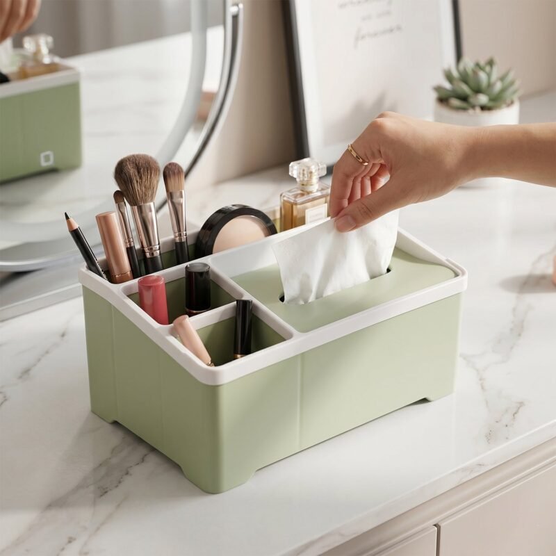 MultipurposeStorageBox-05.jpg Multipurpose Plastic Organizer Box � Neat Storage with Tissue Holder