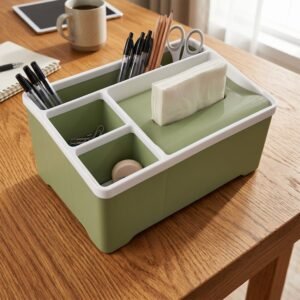 MultipurposeStorageBox-07.jpg Multipurpose Plastic Organizer Box � Neat Storage with Tissue Holder
