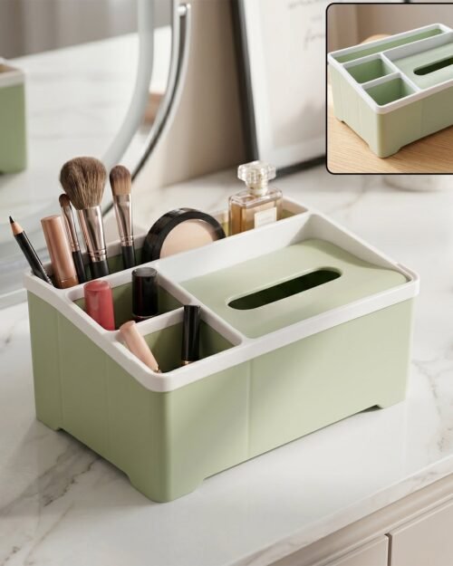 Multipurpose Plastic Organizer Box � Neat Storage with Tissue Holder