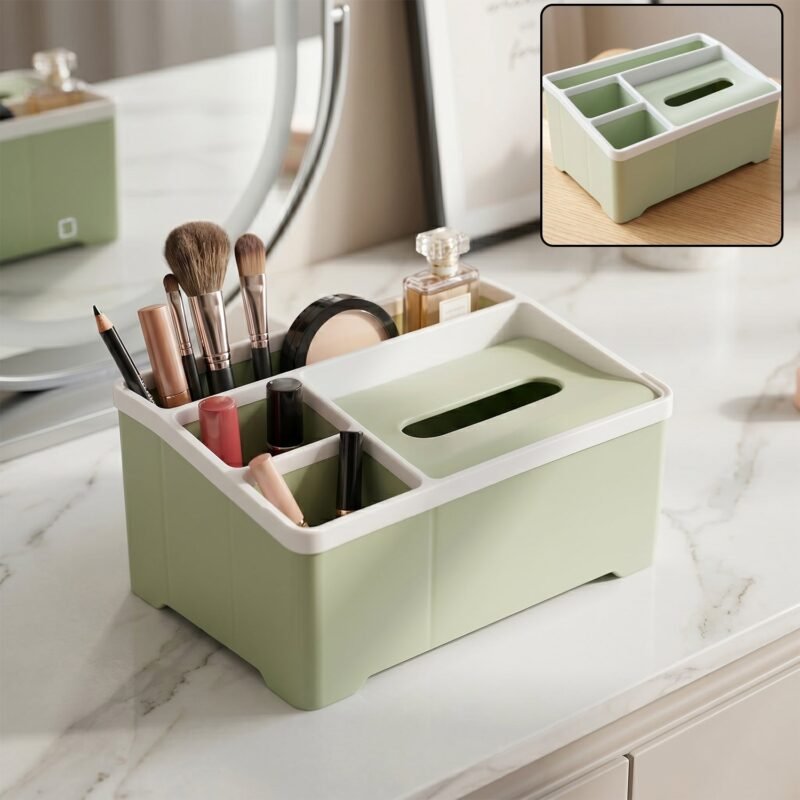 MultipurposeStorageBox-WOSKU-01.jpg Multipurpose Plastic Organizer Box � Neat Storage with Tissue Holder