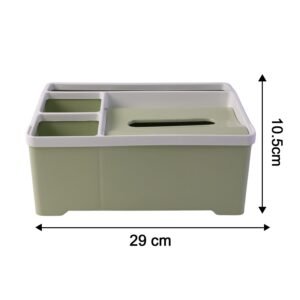 MultipurposeStorageBox-size.jpg Multipurpose Plastic Organizer Box � Neat Storage with Tissue Holder