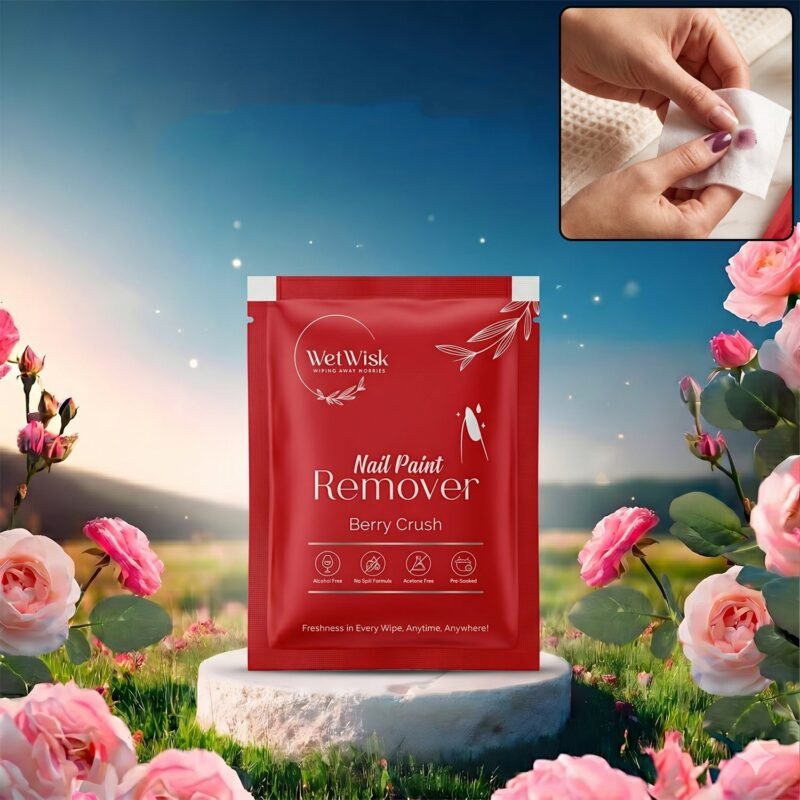 Wetwisk Nail Paint Remover Wet Wipes � Acetone-Free & Gentle