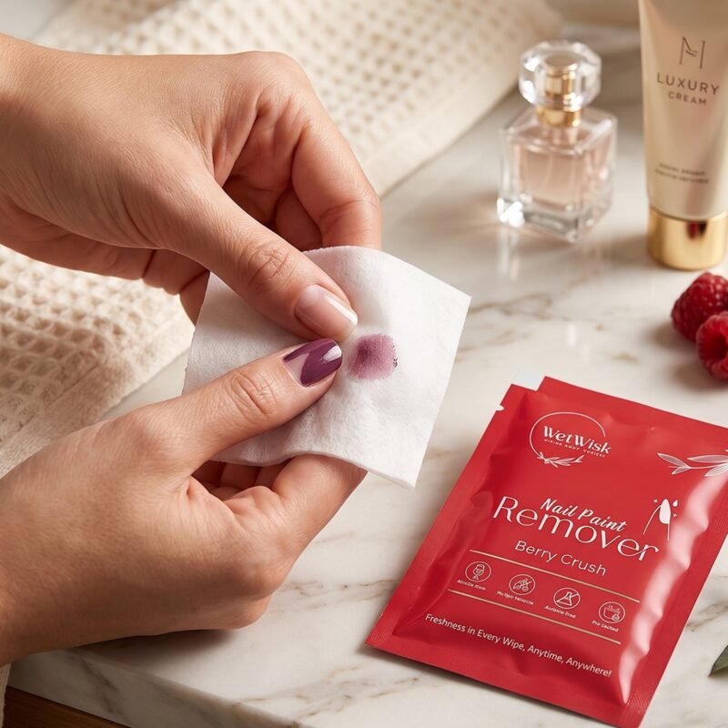 Wetwisk Nail Paint Remover Wet Wipes � Acetone-Free & Gentle