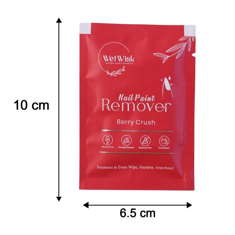 Wetwisk Nail Paint Remover Wet Wipes � Acetone-Free & Gentle