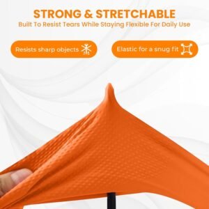 OrangeGloves02-02.jpg Large Orange Waterproof Rubber Gloves � Reusable Kitchen Protectors