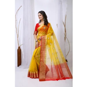 PID-63039-Generic-Women-s-Orgenza-jacquard-Embellished-Saree-With-Unstitched-Blouse-5-5-Mtr-Yellow-3-1000x1000-1.webp Generic Women's Organza jacquard Embellished Saree With Unstitched Blouse 5.5Mtr (Yellow)