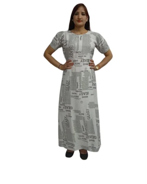 Generic Women's Casual Crepe Half Sleeves Dress (White)