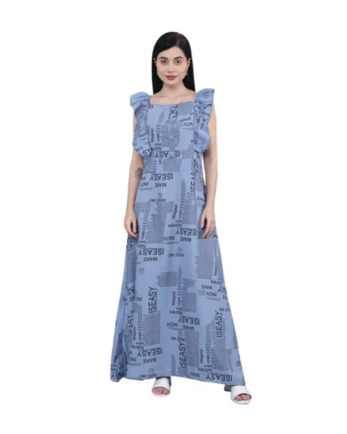 Generic Women's Casual Crepe Sleeveless Dress (Grey)