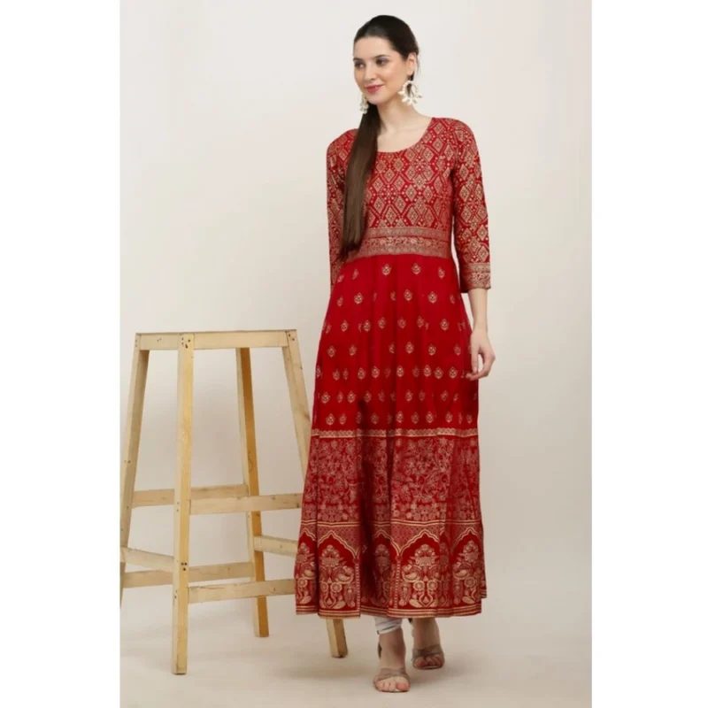 PID-63361-Women-s-Casual-Rayon-3-4th-Sleeves-Dress-Red-2-1000x1000-1.webp Generic Women's Casual Rayon 3-4th Sleeves Anarkali Kurti (Red)