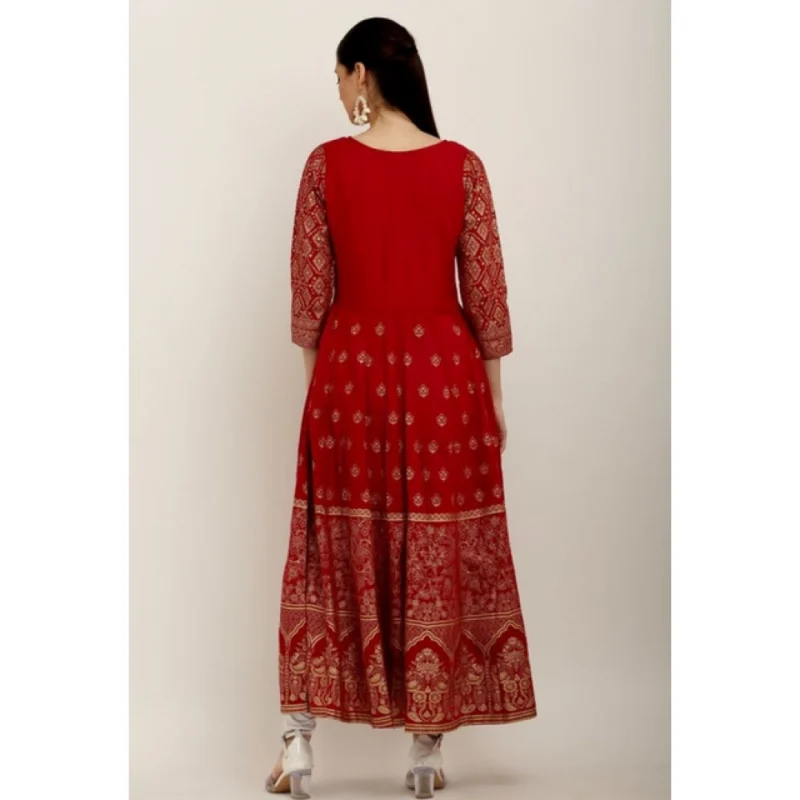 PID-63361-Women-s-Casual-Rayon-3-4th-Sleeves-Dress-Red-4-1000x1000-1.webp Generic Women's Casual Rayon 3-4th Sleeves Anarkali Kurti (Red)