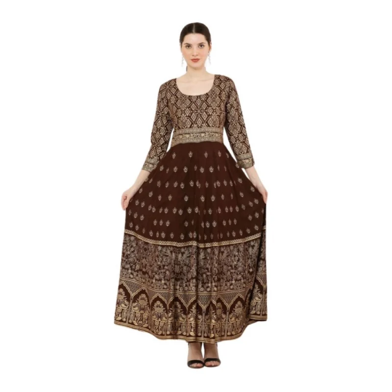 PID-63362-Women-s-Casual-Rayon-3-4th-Sleeves-Dress-Brown-1-1000x1000-1.webp Generic Women's Casual Rayon 3-4th Sleeves Anarkali Kurti (Brown)