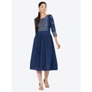 PID-63366-Women-s-Casual-Rayon-3-4th-Sleeves-Dress-Blue-2-1000x1000-1.webp Generic Women's Casual Rayon 3-4th Sleeves Kurti (Blue)