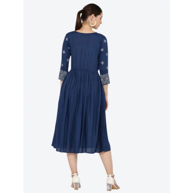PID-63366-Women-s-Casual-Rayon-3-4th-Sleeves-Dress-Blue-4-1000x1000-1.webp Generic Women's Casual Rayon 3-4th Sleeves Kurti (Blue)