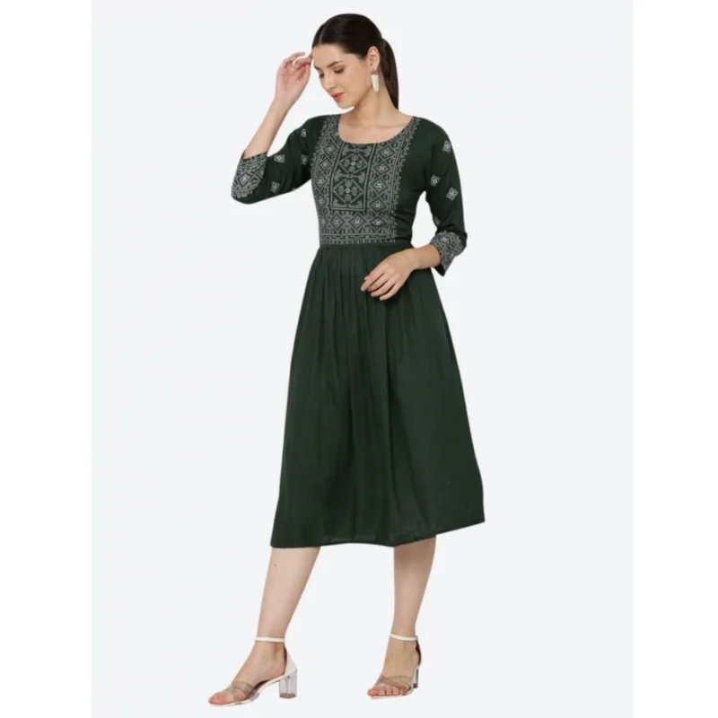 PID-63367-Women-s-Casual-Rayon-3-4th-Sleeves-Dress-Green-3-1000x1000-1.webp Generic Women's Casual Rayon 3-4th Sleeves Kurti (Green)