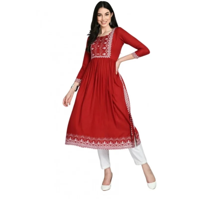 PID-63381-Women-s-Casual-Rayon-3-4th-Sleeves-Dress-Maroon-1-1000x1000-1.webp Generic Women's Casual Rayon 3-4th Sleeves Kurti (Maroon)
