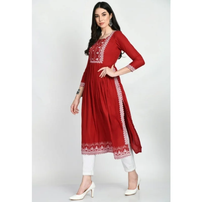 PID-63381-Women-s-Casual-Rayon-3-4th-Sleeves-Dress-Maroon-2-1000x1000-1.webp Generic Women's Casual Rayon 3-4th Sleeves Kurti (Maroon)