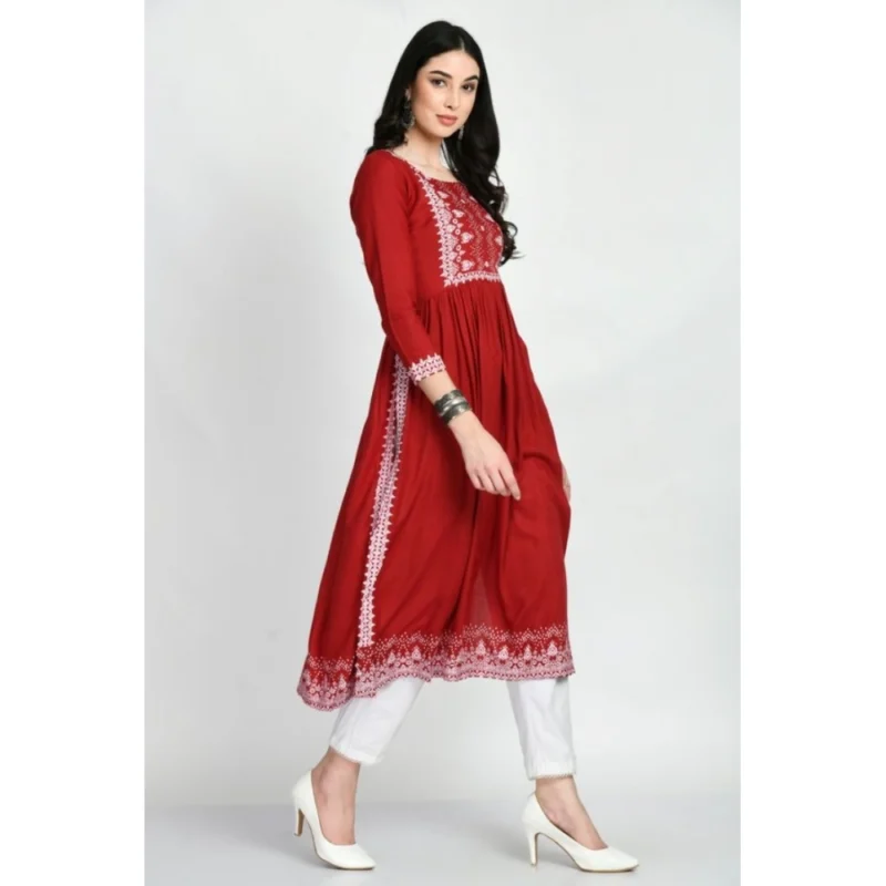 PID-63381-Women-s-Casual-Rayon-3-4th-Sleeves-Dress-Maroon-4-1000x1000-1.webp Generic Women's Casual Rayon 3-4th Sleeves Kurti (Maroon)