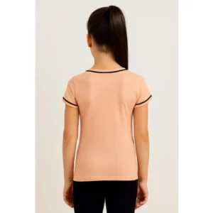 Generic Girl's Cotton Printeded Round Neck T-Shirt (Sandal Beach)
