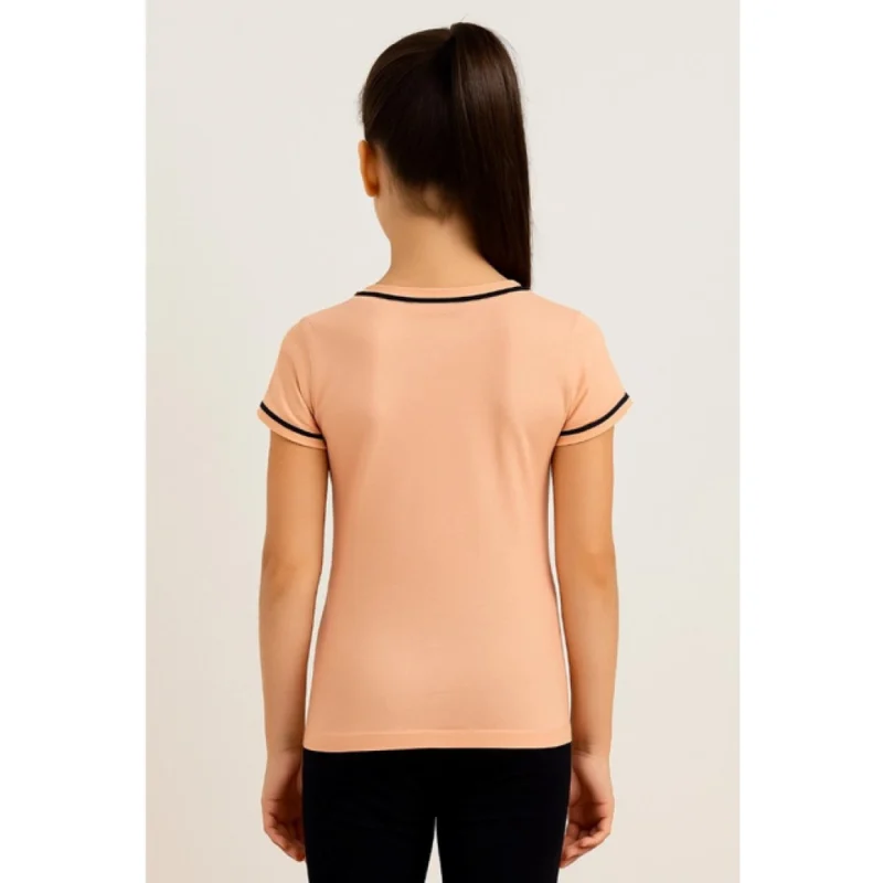 Generic Girl's Cotton Printeded Round Neck T-Shirt (Sandal Beach)