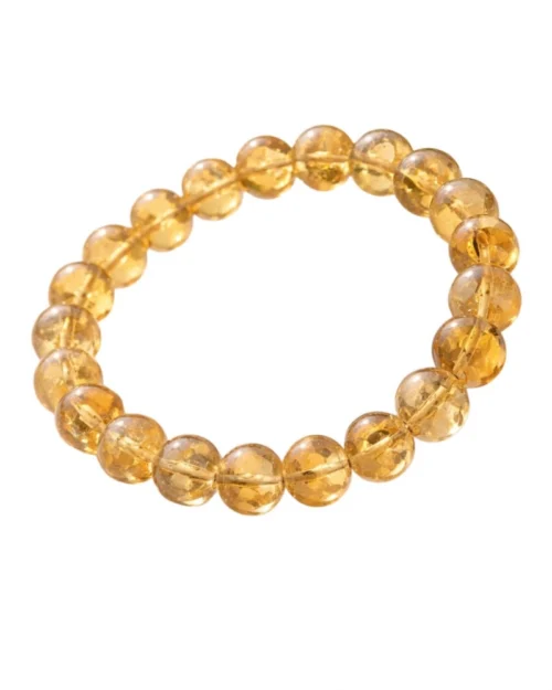 Generic Natural Crystal 8mm Citrine Bracelet (Yellow)