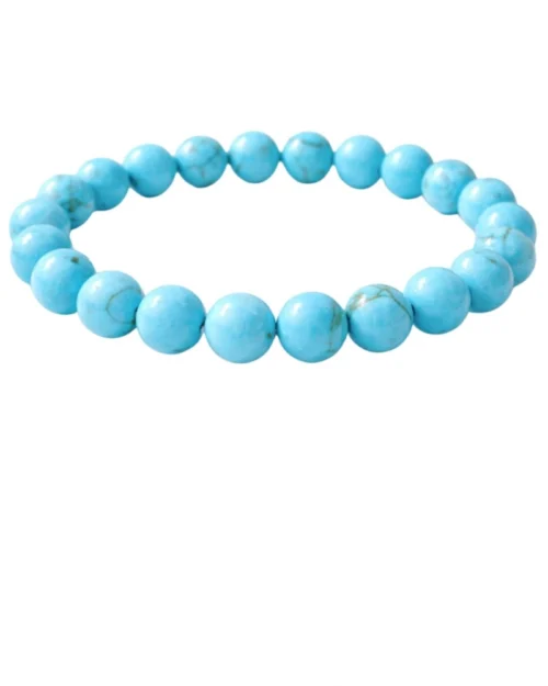 Generic Natural Crystal 8mm Turquoise Bracelet (Sky Blue)