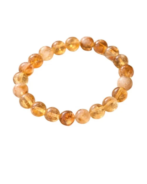 Generic Natural Crystal 8mm Citrine Bracelet (Musterd Yellow)