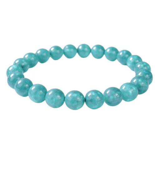 Generic Natural Crystal 8mm Amazonite Bracelet (Teal Green)