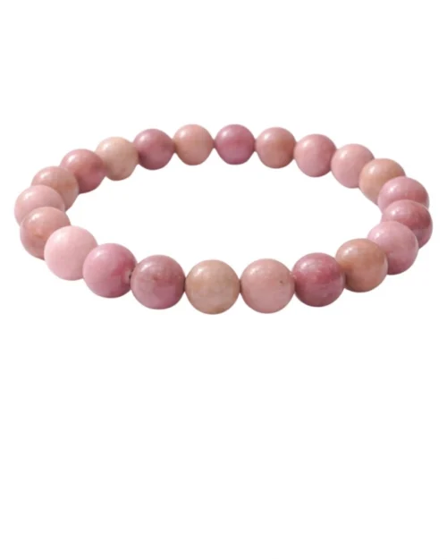 Generic Natural Crystal 8mm Rhodonite Bracelet (Light Purple)