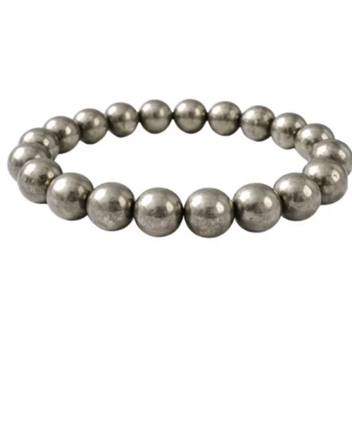 Generic Natural Crystal 8mm Pyrite Bracelet  (Grey)