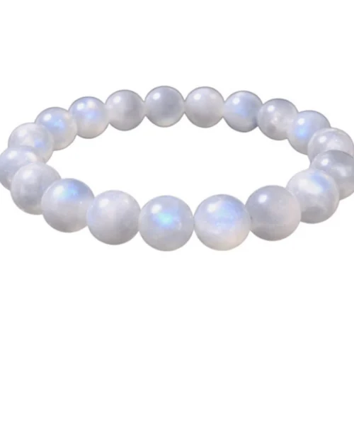 Generic Natural Crystal 8mm Moonstone Bracelet (White)
