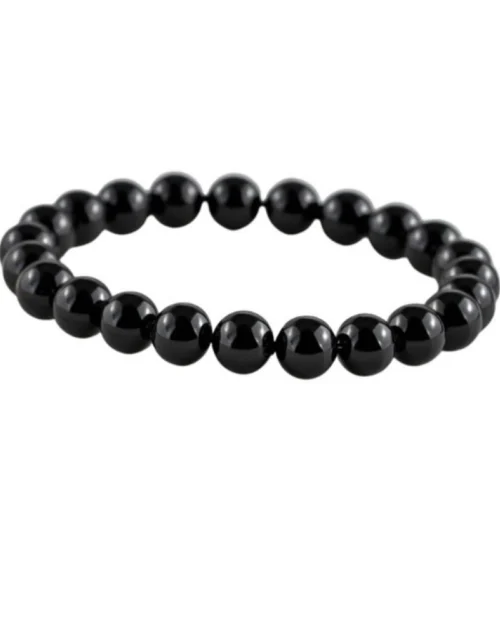 Generic Natural Crystal 8mm Black Tourmaline Bracelet (Black)
