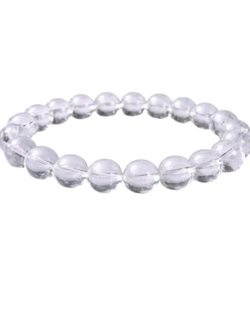 Generic Natural Crystal 8mm Clear Quartz Bracelet (White)