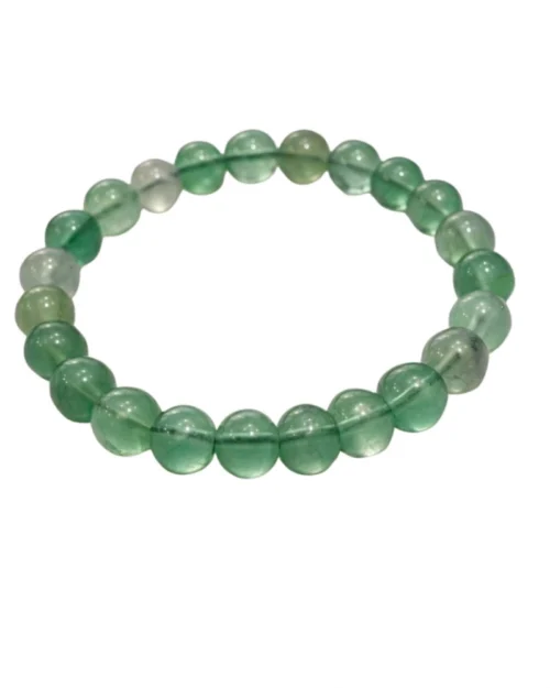 Generic Natural Crystal 8mm Fluorite Bracelet  (Green)