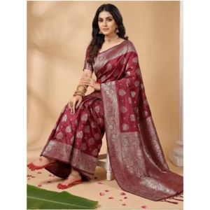 PID-65246-Women-s-Silk-Blend-Printed-Saree-With-Unstitched-Blouse-5-5-Mtr-Maroon-3-1000x1000-1.webp Generic Women's Silk Blend Printed Saree With Unstitched Blouse 5.5Mtr (Maroon)