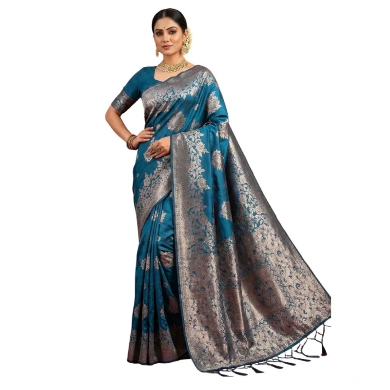PID-65251-Women-s-Silk-Blend-Printed-Saree-With-Unstitched-Blouse-5-5-Mtr-Teal-Blue-1-1000x1000-1.webp Generic Women's Silk Blend Printed Saree With Unstitched Blouse 5.5Mtr (Teal Blue)