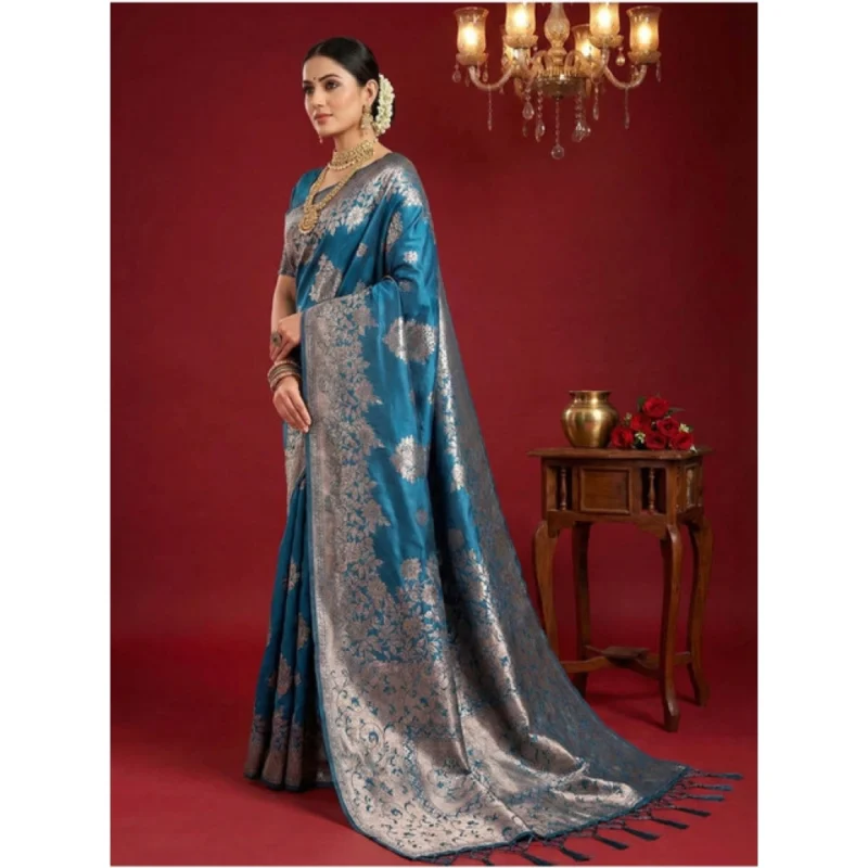PID-65251-Women-s-Silk-Blend-Printed-Saree-With-Unstitched-Blouse-5-5-Mtr-Teal-Blue-2-1000x1000-1.webp Generic Women's Silk Blend Printed Saree With Unstitched Blouse 5.5Mtr (Teal Blue)