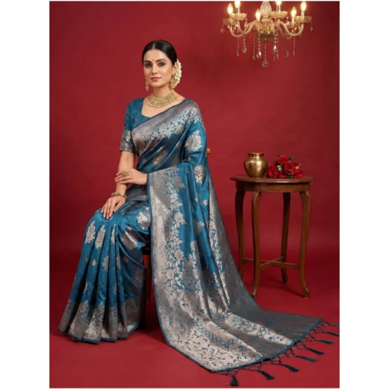 PID-65251-Women-s-Silk-Blend-Printed-Saree-With-Unstitched-Blouse-5-5-Mtr-Teal-Blue-3-1000x1000-1.webp Generic Women's Silk Blend Printed Saree With Unstitched Blouse 5.5Mtr (Teal Blue)