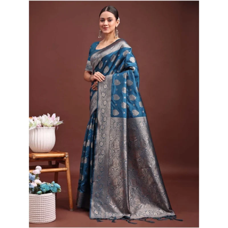 PID-65255-Women-s-Banarasi-Silk-Printed-Saree-With-Unstitched-Blouse-5-5-Mtr-Teal-Blue-4-1000x1000-1.webp Generic Women's Banarasi Silk Printed Saree With Unstitched Blouse 5.5Mtr (Teal Blue)