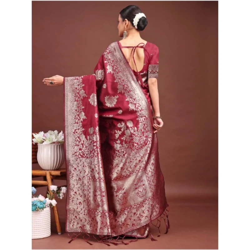 PID-65264-Women-s-Banarasi-Silk-Printed-Saree-With-Unstitched-Blouse-5-5-Mtr-Maroon-2-1000x1000-1.webp Generic Women's Banarasi Silk Printed Saree With Unstitched Blouse 5.5Mtr (Maroon)