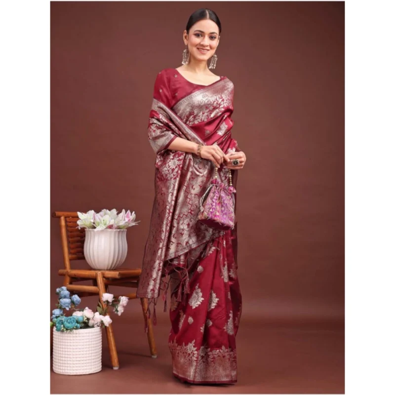 PID-65264-Women-s-Banarasi-Silk-Printed-Saree-With-Unstitched-Blouse-5-5-Mtr-Maroon-3-1000x1000-1.webp Generic Women's Banarasi Silk Printed Saree With Unstitched Blouse 5.5Mtr (Maroon)