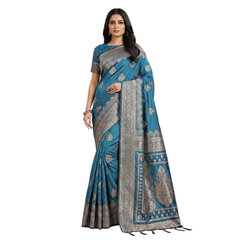 PID-65270-Women-s-Silk-Blend-Printed-Saree-With-Unstitched-Blouse-5-5-Mtr-Teal-1-1000x1000-1.webp Generic Women's Silk Blend Printed Saree With Unstitched Blouse 5.5Mtr (Teal)