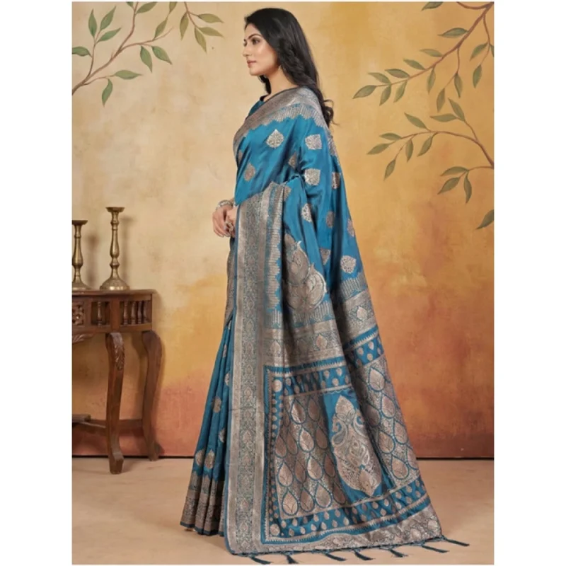 PID-65270-Women-s-Silk-Blend-Printed-Saree-With-Unstitched-Blouse-5-5-Mtr-Teal-3-1000x1000-1.webp Generic Women's Silk Blend Printed Saree With Unstitched Blouse 5.5Mtr (Teal)